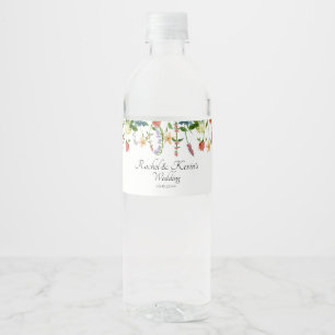Étiquette Pour Bouteilles D'eau Fleur sauvage botanique Floral