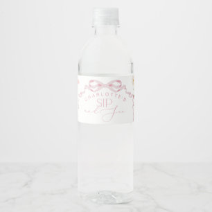 Étiquette Pour Bouteilles D'eau Fleur sauvage Bow Rose Sip Voir