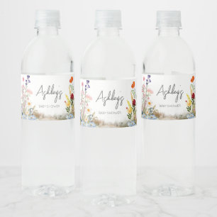Étiquette Pour Bouteilles D'eau Fleur sauvage  Spring Baby in Bloom Baby shower
