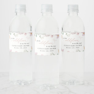 Étiquette Pour Bouteilles D'eau Fleurs colorées, Fleurs sauvages, Boho, Baby showe