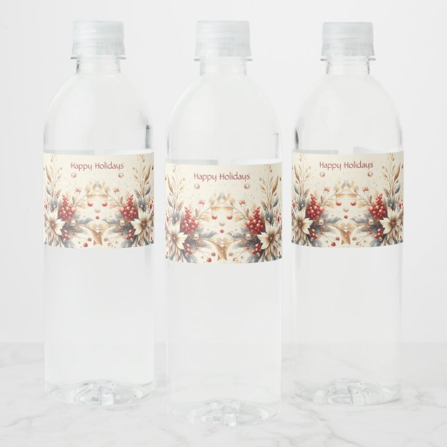 Étiquette Pour Bouteilles D'eau Fleurs de vacances modernes (Bouteilles)