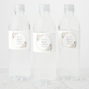 Étiquette Pour Bouteilles D'eau Fleurs Rouges, Fleurs Roses, Boho, Fête des mariée