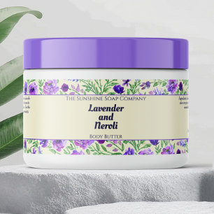 Étiquette Pour Bouteilles D'eau Fleurs violettes Cosmétiques imperméables Étiquett
