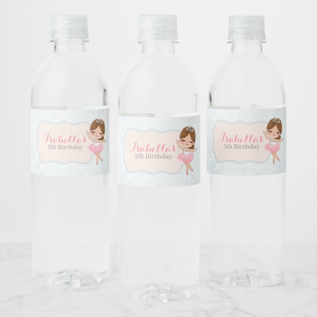 Étiquette Pour Bouteilles D'eau Floral Ballerina Anniversaire Bouteille d'eau Étiq (Bouteilles)