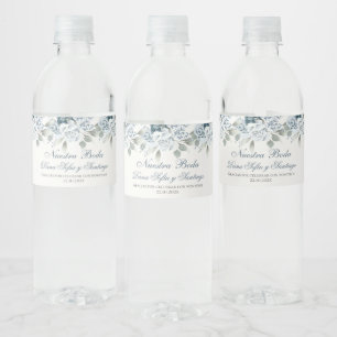 Étiquette Pour Bouteilles D'eau Floral bleu Mariage espagnol