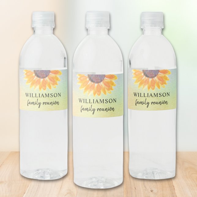 Étiquette Pour Bouteilles D'eau Flore de la Réunion familiale (Créateur téléchargé)