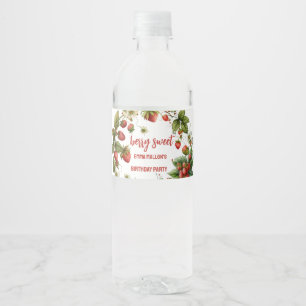Étiquette Pour Bouteilles D'eau fraise 1er anniversaire Berry 1er