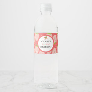 Étiquette Pour Bouteilles D'eau Fraise mignonne Anniversaire Berry First