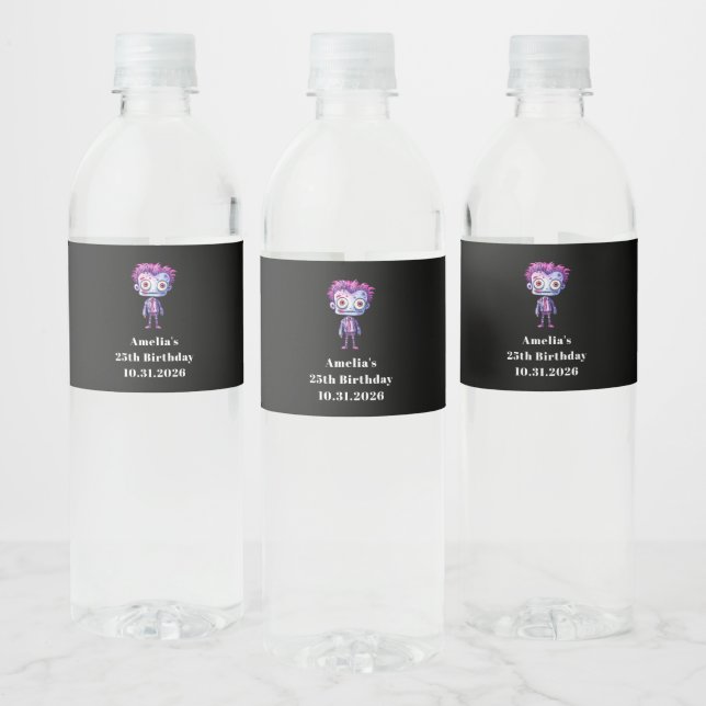Étiquette Pour Bouteilles D'eau Funny Frankenstein Monster Halloween Fun Anniversa (Bouteilles)