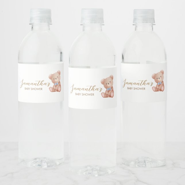 Étiquette Pour Bouteilles D'eau Garçon on peut attendre Baby shower (Bouteilles)