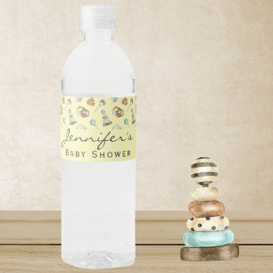 Étiquette Pour Bouteilles D'eau Garçon ou fille Jaune mignonne Baby shower
