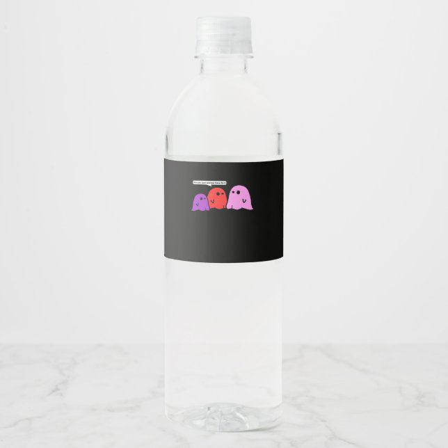 Étiquette Pour Bouteilles D'eau Ghouls veut juste s'amuser Halloween Trending Feed (Devant)