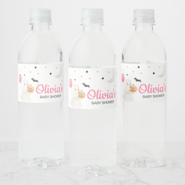 Étiquette Pour Bouteilles D'eau Girl Little Boo est un Baby shower presque dû (Bouteilles)