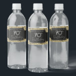 Étiquette Pour Bouteilles D'eau Gold 70th Birthday Party Étiquette bouteille d'eau<br><div class="desc">Tout le texte est ajustable et facile à changer pour vos besoins de partie. Grand élégant étiquettes de bouteille d'eau de fête d'anniversaire. Faux coups de peinture or.</div>