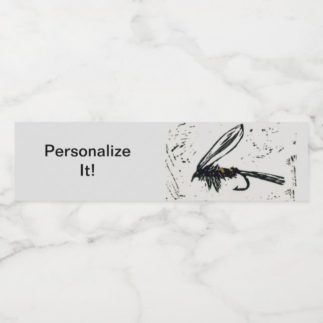 Étiquette Pour Bouteilles D'eau "Gold Ribbed Hare's Ear "mouche liant l'art de la  (Étiquettes simples)