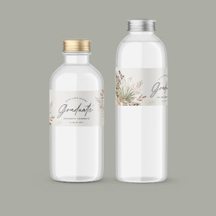 Étiquette Pour Bouteilles D'eau Gradué faveur pampas eucalyptus élégant script