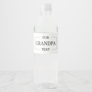 Étiquette Pour Bouteilles D'eau Grand-père grand-père Anniversaire cadeau personna