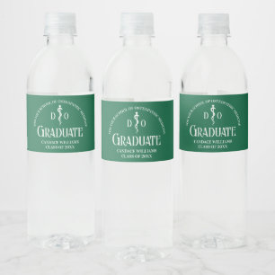 Étiquette Pour Bouteilles D'eau Green Osteopathic Médicale School Graduation Party