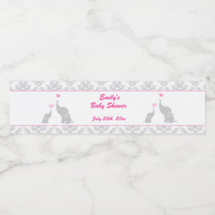Étiquette Pour Bouteilles D'eau Gris de rose de fille d'étiquette de bouteille de