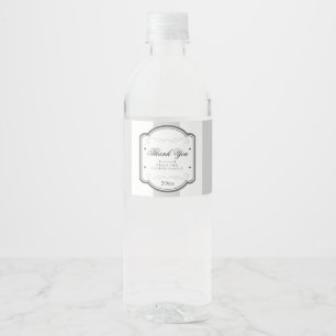 Étiquette Pour Bouteilles D'eau Gris vintage barré