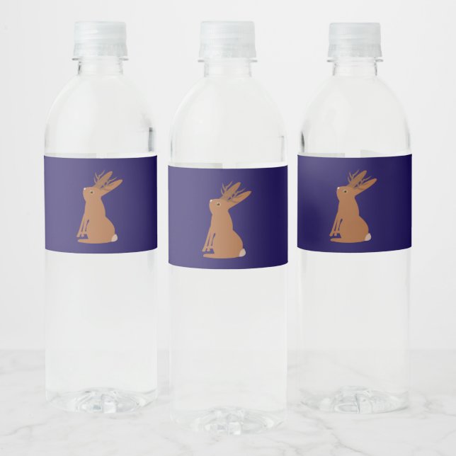 Étiquette Pour Bouteilles D'eau Halloween Jackalope Trick ou Treat Patterned (Bouteilles)