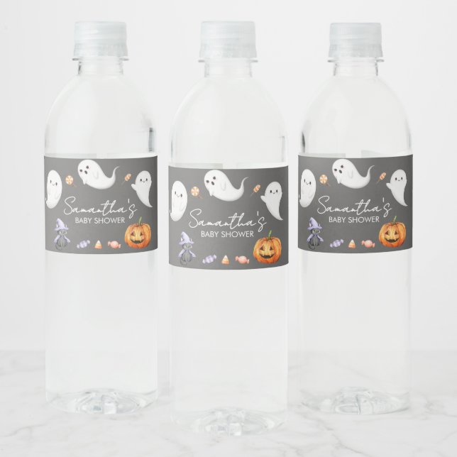 Étiquette Pour Bouteilles D'eau Halloween Petit Boo Ghost Baby shower (Bouteilles)