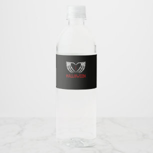 Étiquette Pour Bouteilles D'eau Halloween Squelette Mains Formant Coeur Gothique