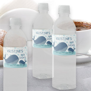 Étiquette Pour Bouteilles D'eau Happy Whale Ocean Bubbles Baby shower personnalisé