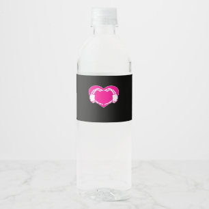 Étiquette Pour Bouteilles D'eau Heart Skeleton mains gothique Valentine classique