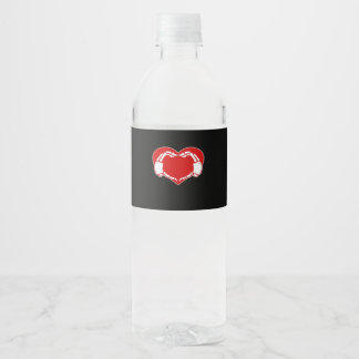 Étiquette Pour Bouteilles D'eau Heart Skeleton mains gothique Valentine Rouge clas