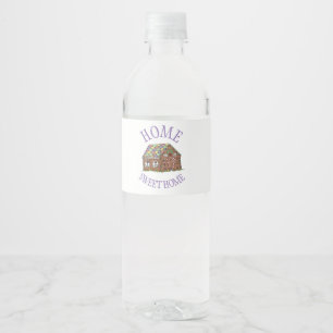 Étiquette Pour Bouteilles D'eau Home Sweet Home Gingerbread Maison Vacances
