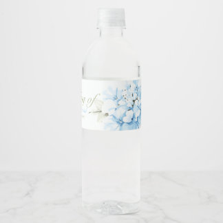 Étiquette Pour Bouteilles D'eau Hydrangeas Fleur Pastel