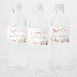 Étiquette Pour Bouteilles D'eau Hydration pour la fête - Floral rose
