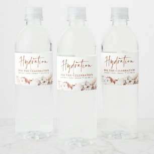 Étiquette Pour Bouteilles D'eau Hydration pour la fête - Terracotta Floral