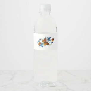 Étiquette Pour Bouteilles D'eau Infinité de papillons monarques