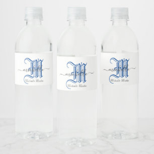 Étiquette Pour Bouteilles D'eau initiale de monogramme nom d'entreprise personnali