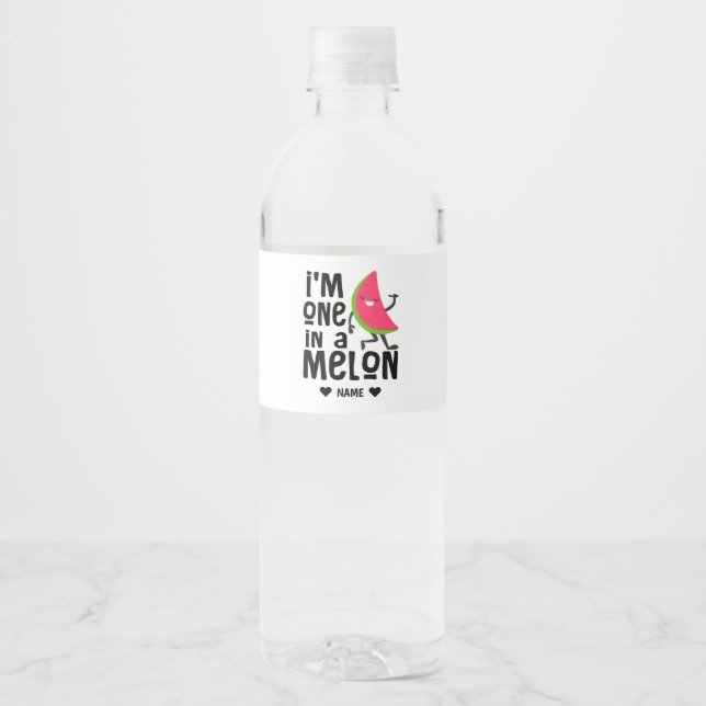 Étiquette Pour Bouteilles D'eau Je suis un dans un Melon (Devant)