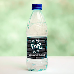 Étiquette Pour Bouteilles D'eau J'en ai cinq - Garçon 5e anniversaire