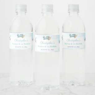 Étiquette Pour Bouteilles D'eau Jeu de jouets Nuages blancs Baptême garçon Fête d'
