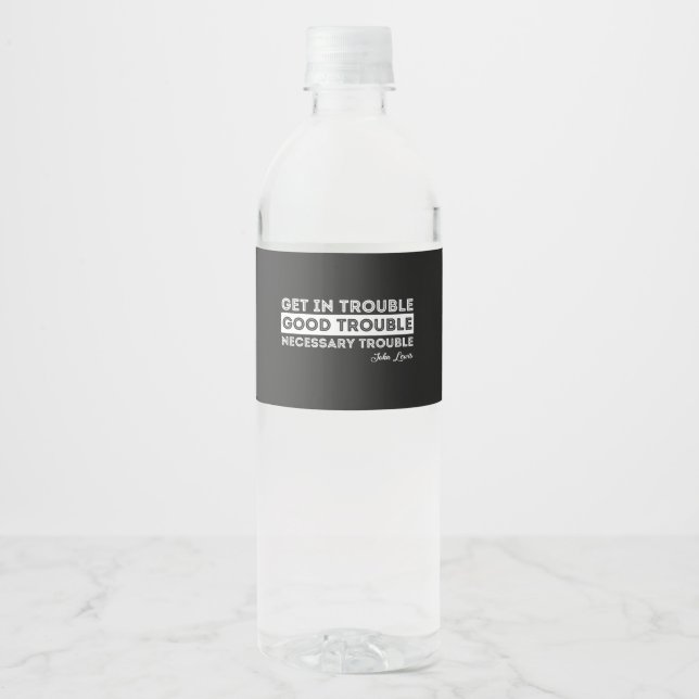 Étiquette Pour Bouteilles D'eau John Lewis - Citation à propos des problèmes (Devant)