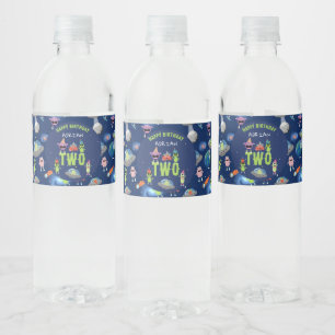 Étiquette Pour Bouteilles D'eau Joli Anniversaire Enfants Monstres Aliens Espace N