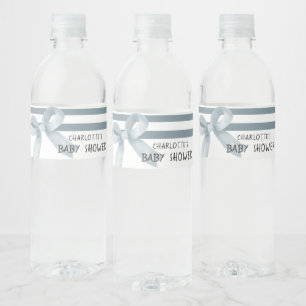 Étiquette Pour Bouteilles D'eau Jolie Baby Shower Arc-en-Ciel Bleu Aquarelle