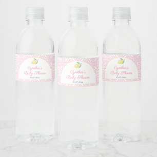Étiquette Pour Bouteilles D'eau Jolie Fête de Baby shower blanc rose citron