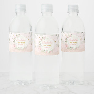 Étiquette Pour Bouteilles D'eau Jolie Lune rose or Twinkle Star Baby Girl Favorise