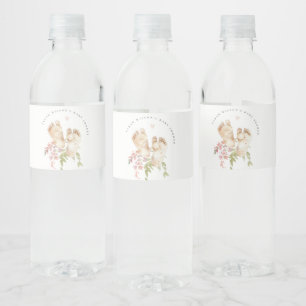 Étiquette Pour Bouteilles D'eau Jolis Pieds de Bébé Rose Pâle Fleurie Baby Shower