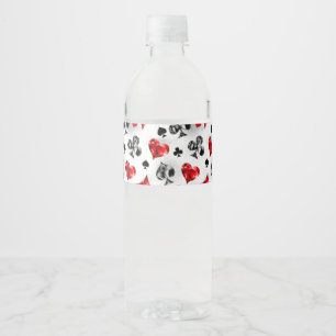 Étiquette Pour Bouteilles D'eau Joueur de poker Joueur de cartes de jouer costumes
