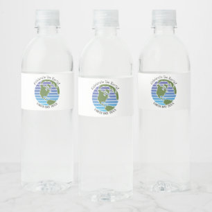 Étiquette Pour Bouteilles D'eau Jour des terres Blue Green Globe Carte Planète