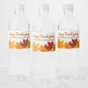Étiquette Pour Bouteilles D'eau Joyeuse fête d'Action de grâce entreprise personna