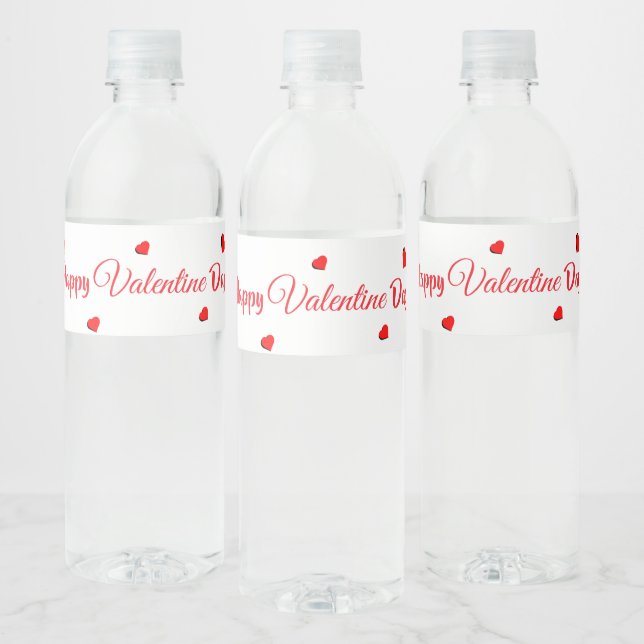 Étiquette Pour Bouteilles D'eau Joyeuse Saint Valentin (Bouteilles)