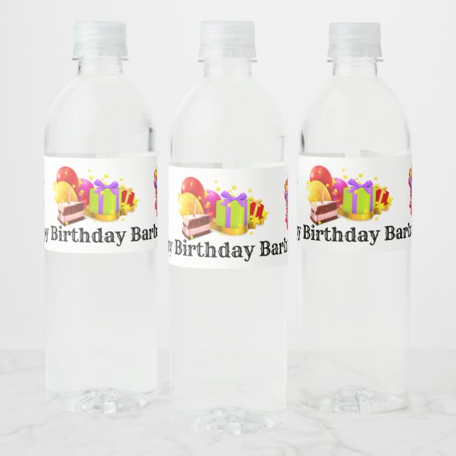 Étiquette Pour Bouteilles D'eau Joyeux anniversaire personnalisé (Bouteilles)